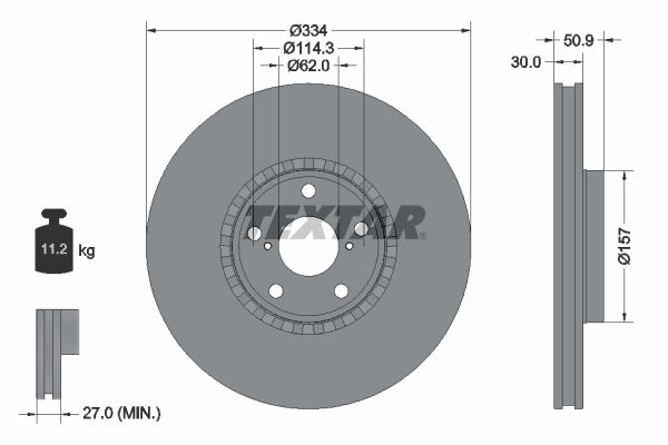TEXTAR Тормозной диск 92147800