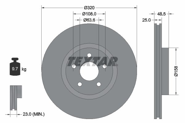 TEXTAR Тормозной диск 92149100