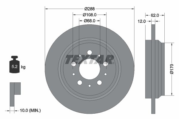 TEXTAR Тормозной диск 92149203