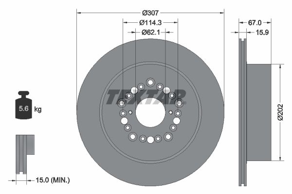 TEXTAR Тормозной диск 92150400