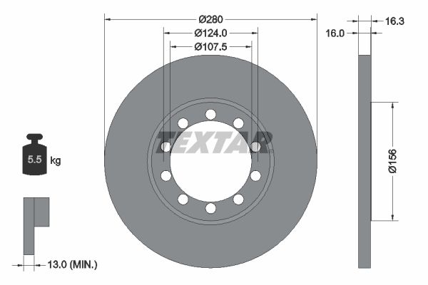 TEXTAR Тормозной диск 92152000
