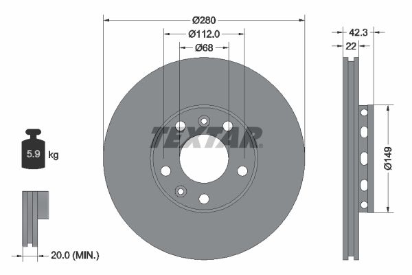 TEXTAR Тормозной диск 92152200