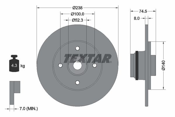 TEXTAR Тормозной диск 92154000