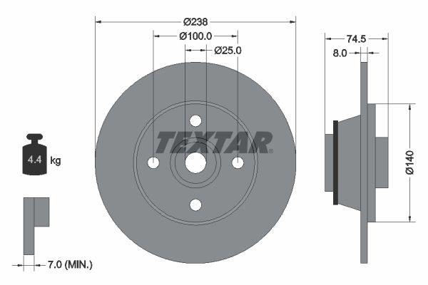 TEXTAR Тормозной диск 92154100