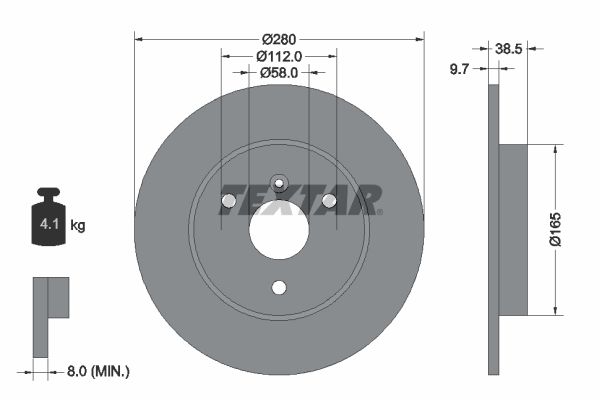 TEXTAR Тормозной диск 92155503