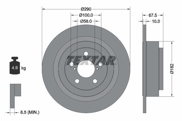 TEXTAR Тормозной диск 92158800