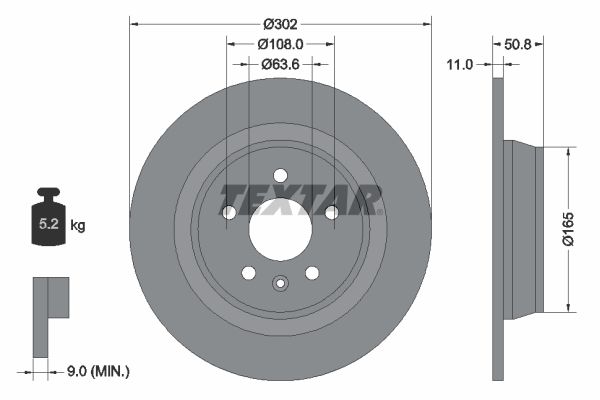 TEXTAR Тормозной диск 92159303