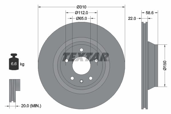 TEXTAR Тормозной диск 92160603