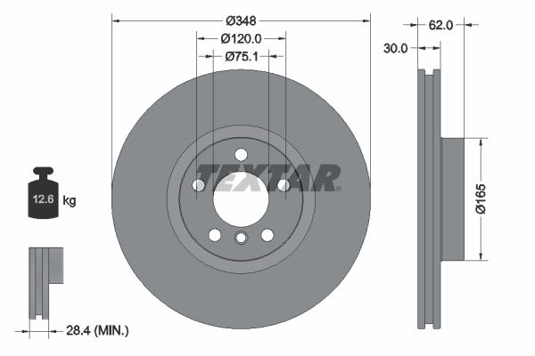 TEXTAR Тормозной диск 92160903