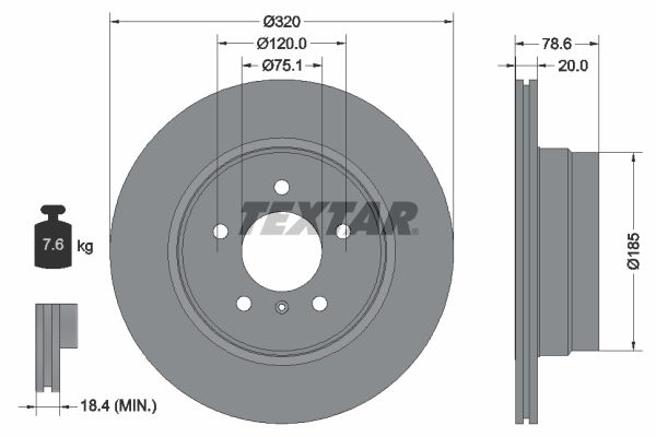 TEXTAR Тормозной диск 92161103