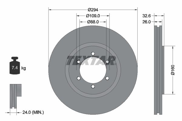 TEXTAR Тормозной диск 92162600
