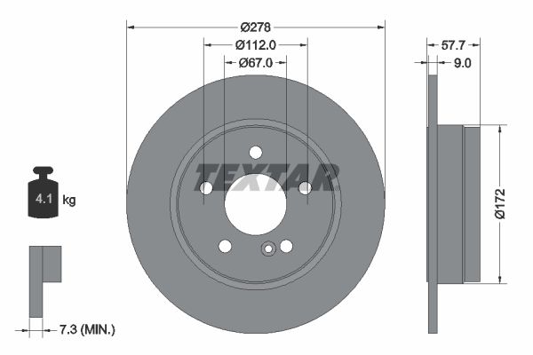 TEXTAR Тормозной диск 92163103