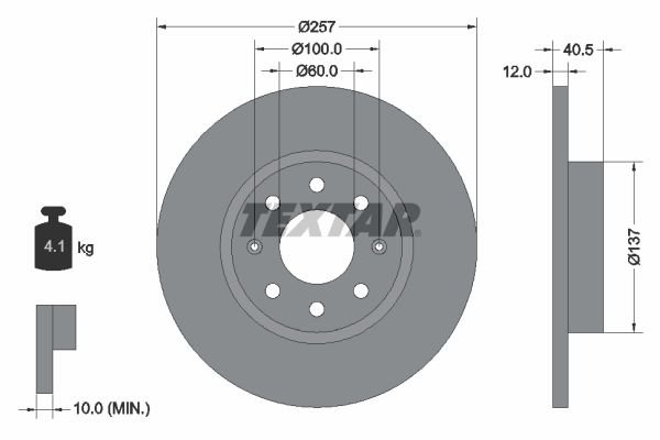 TEXTAR Тормозной диск 92164603