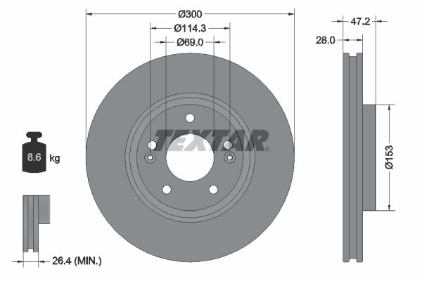 TEXTAR Тормозной диск 92166500