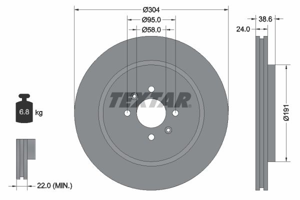TEXTAR Тормозной диск 92170203