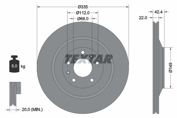 TEXTAR Тормозной диск 92177003