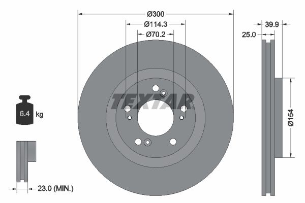 TEXTAR Тормозной диск 92177803