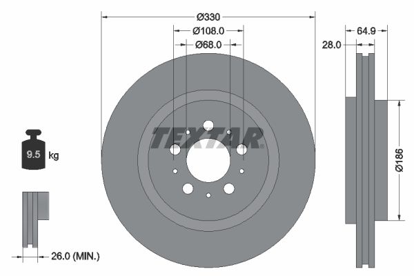 TEXTAR Тормозной диск 92178303