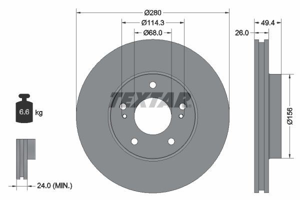 TEXTAR Тормозной диск 92179003
