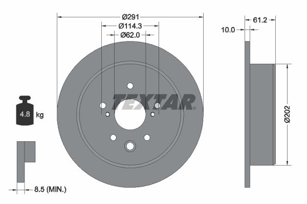 TEXTAR Тормозной диск 92179803