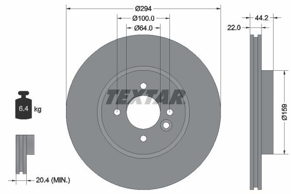 TEXTAR Тормозной диск 92183603