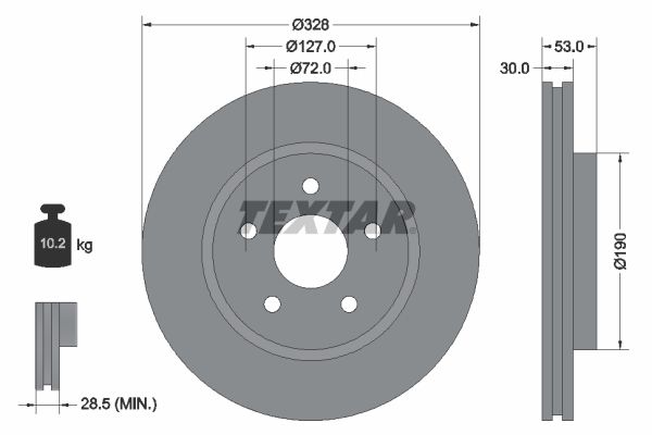 TEXTAR Тормозной диск 92184503