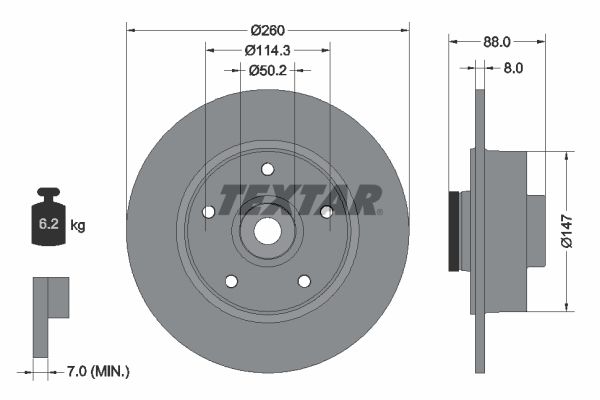 TEXTAR Тормозной диск 92196000