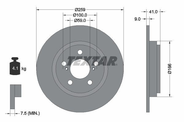 TEXTAR Тормозной диск 92199800