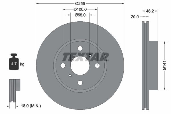 TEXTAR Тормозной диск 92199900