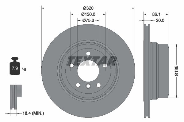 TEXTAR Тормозной диск 92202003