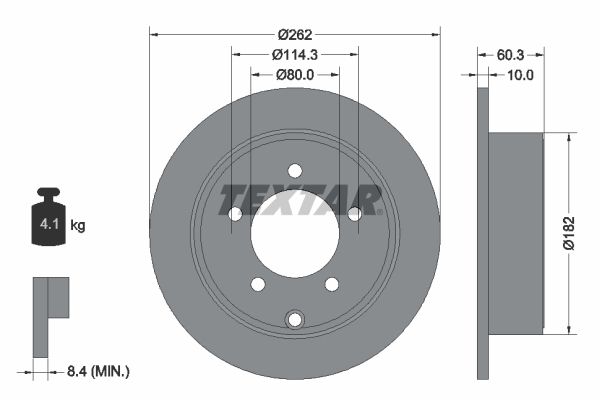 TEXTAR Тормозной диск 92202903