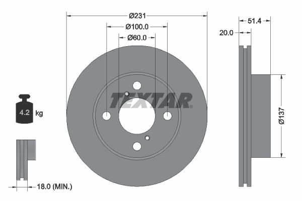 TEXTAR Piduriketas 92204100