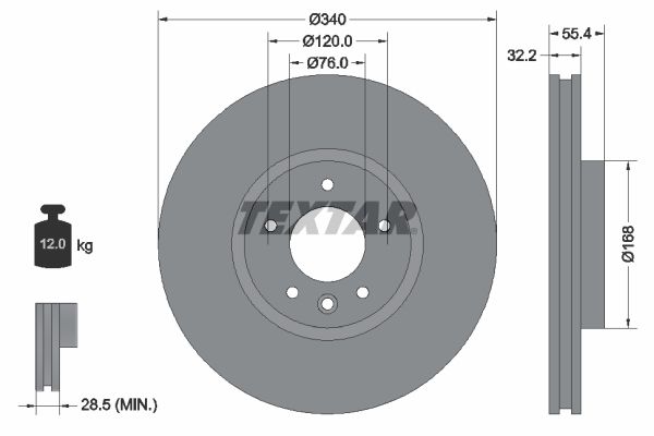 TEXTAR Тормозной диск 92230303