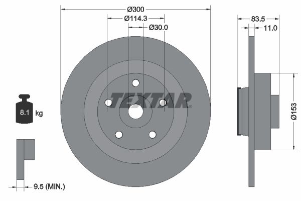 TEXTAR Тормозной диск 92233103
