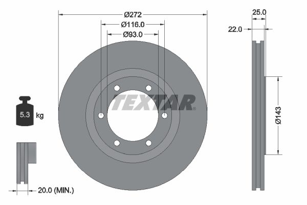 TEXTAR Тормозной диск 92235800