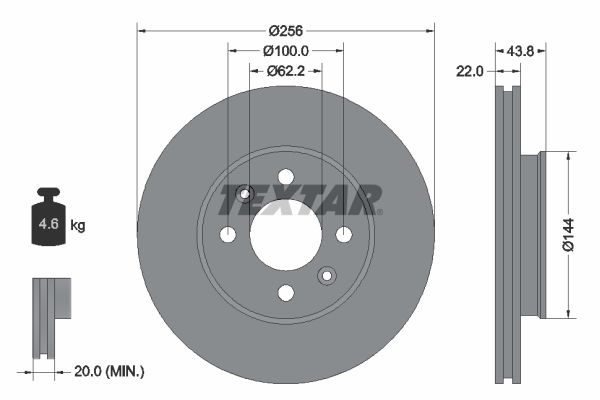 TEXTAR Тормозной диск 92237903