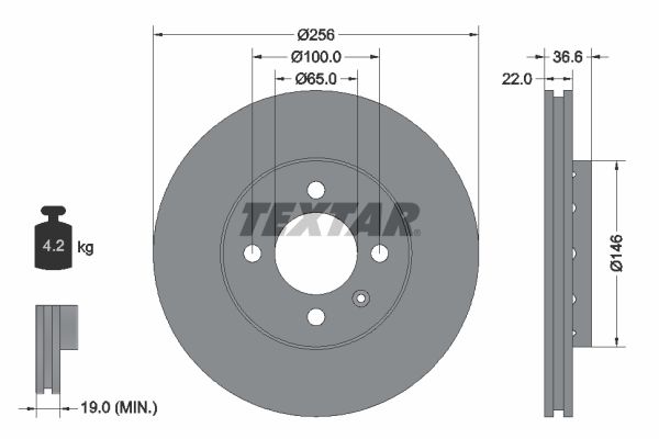 TEXTAR Тормозной диск 92239403