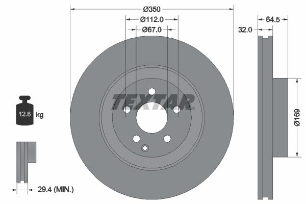 TEXTAR Тормозной диск 92240103