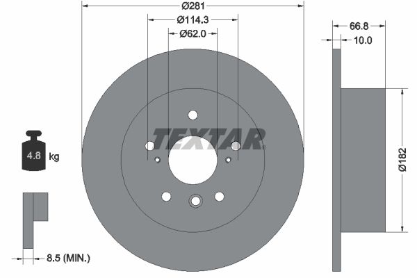 TEXTAR Тормозной диск 92240203