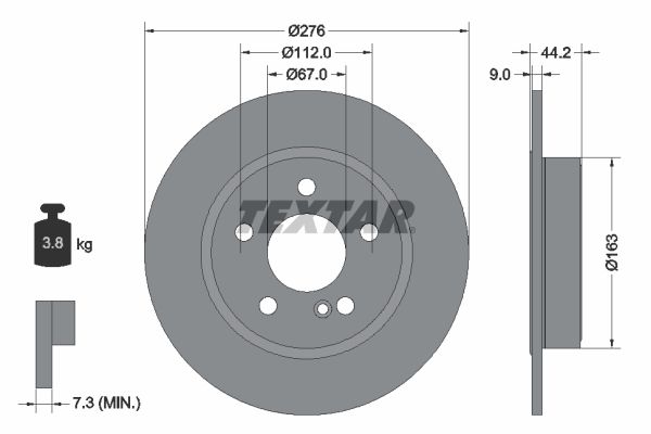 TEXTAR Тормозной диск 92241303