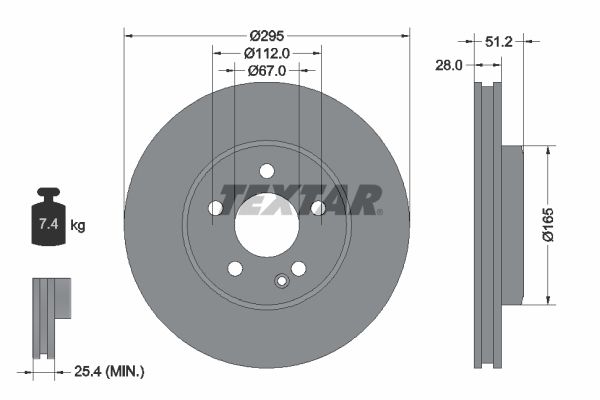 TEXTAR Тормозной диск 92241603