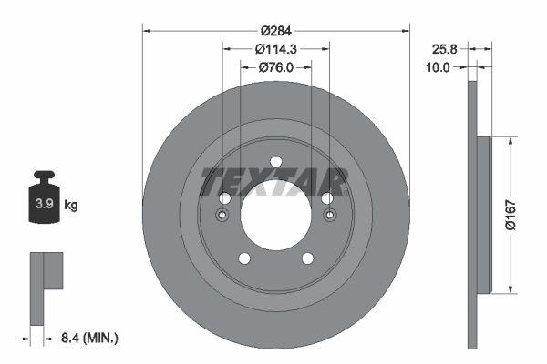 TEXTAR Тормозной диск 92252703