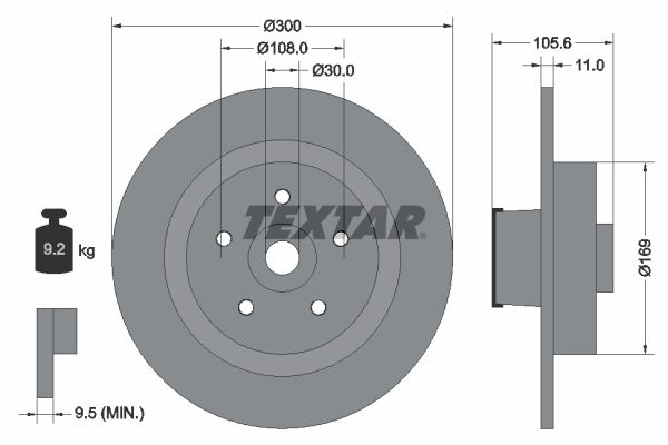 TEXTAR Тормозной диск 92252900