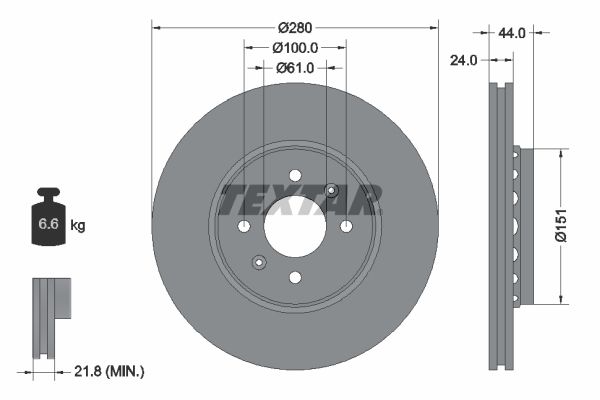 TEXTAR Тормозной диск 92254603