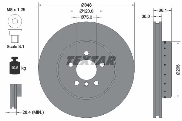 TEXTAR Тормозной диск 92265725