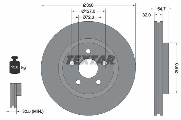 TEXTAR Тормозной диск 92272205