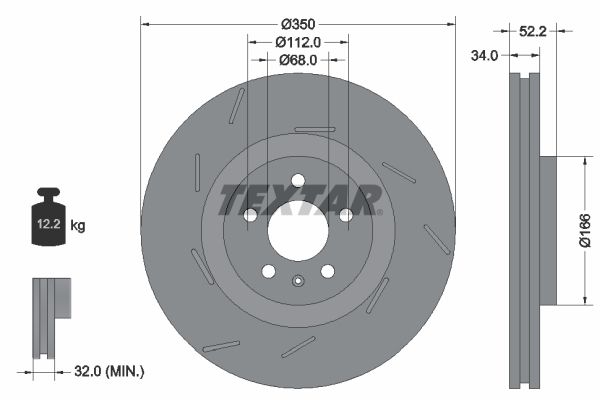 TEXTAR Тормозной диск 92319005