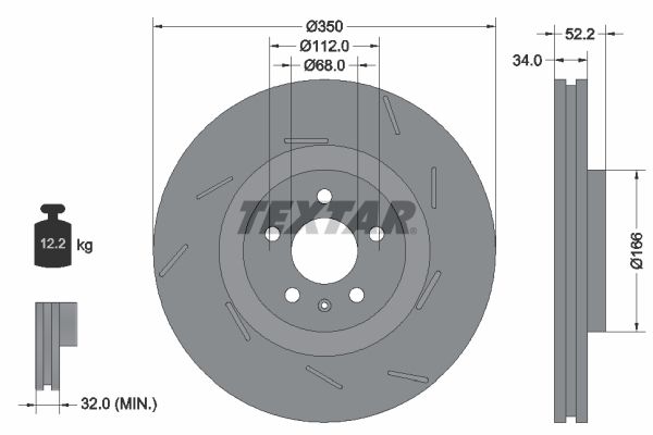 TEXTAR Тормозной диск 92319105