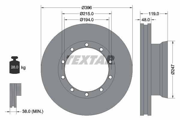 TEXTAR Тормозной диск 93022600
