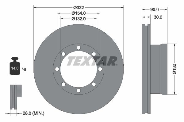 TEXTAR Тормозной диск 93058800